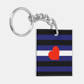 LEATHER PRIDE STRIPED HEART HORIZONTAL - PRID 2014 SLEUTELHANGER (Voorkant Links)