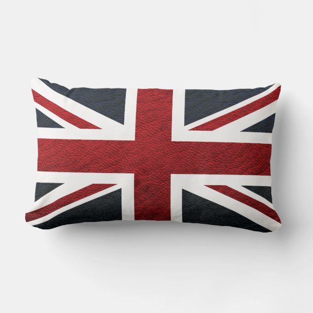 Leather Texture Pattern Union Jack British (UK) Fl Kussen (Voorkant)