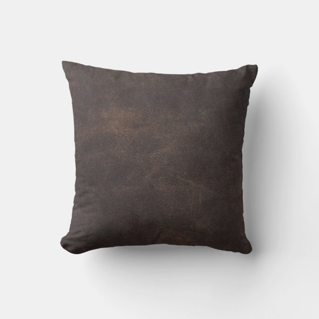 Leather texture scrapbooking brown kussen (Voorkant)