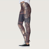 Leather Viking Chest Armor Abstract Design, bruin Leggings (Links)