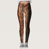 Leather Viking Chest Armor Abstract Design, bruin Leggings (Voorkant)