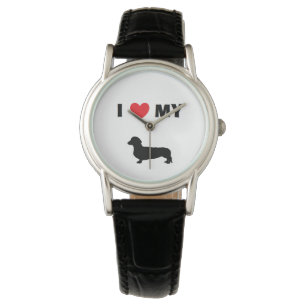 Leather Watch "Dachshund" Horloge