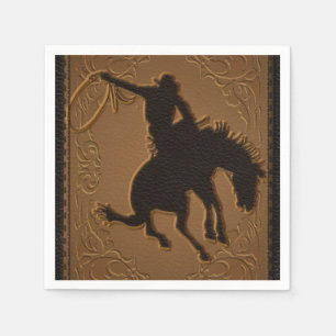 Leather Western Wild West Cowboy Birthday Party Servetten