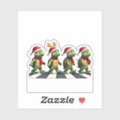 Leatherback Sea Turtle Crossing Road Xmas T-Shirt Sticker (Vel)