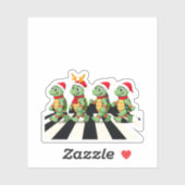 Leatherback Sea Turtle Crossing Road Xmas T-Shirt Sticker (Vel)