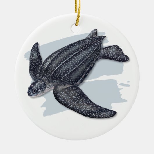 Leatherback Zee Turtle Ceramic Ornament (Voorkant)