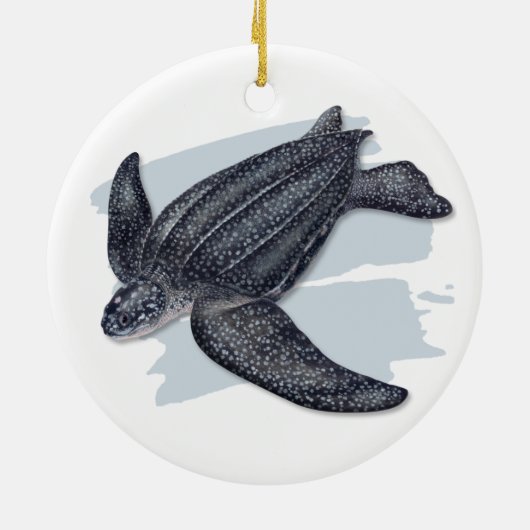 Leatherback Zee Turtle Ceramic Ornament (Achterkant)