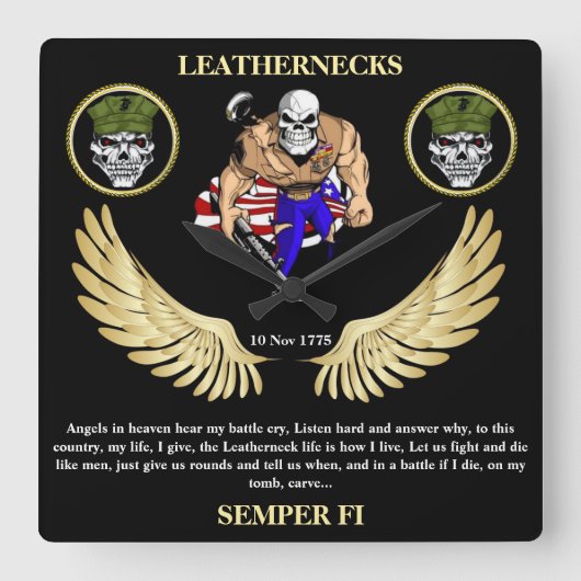LEATHERNECKS VIERKANTE KLOK (Voorkant)