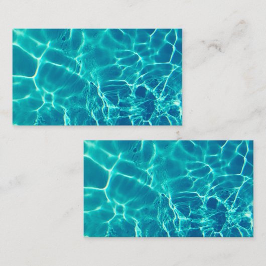 L'eau bleue de piscine ondule des cartes de visite (Devant / Derrière)