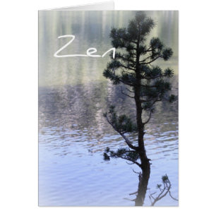 L'eau de réflexion de zen et carte d'arbre