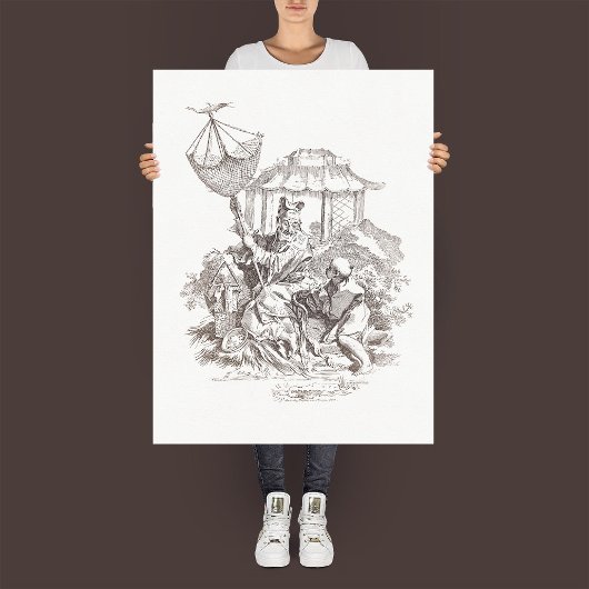 "L'Eau" - etsen van de vier elementen Poster