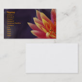 L'eau Lilly sur le carte de visite pourpre (Devant / Derrière)