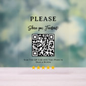 Leave a Review QR Code Business Display Sign (Neutre)