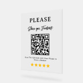 Leave a Review QR Code Business Display Sign (Angle)