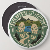 Leave Nothing But Footprints Ronde Button 6,0 Cm (Voorkant /achterkant)