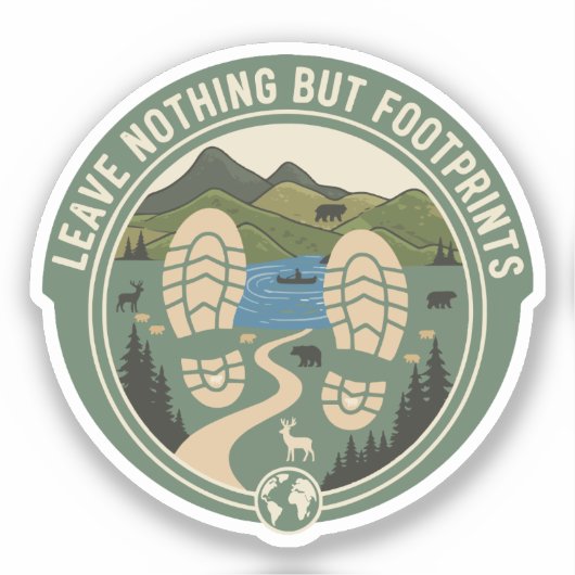 Leave Nothing But Footprints Sticker (Voorkant)