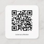 Leave Us a Review QR Code Vierkante Visitekaartje (Achterkant)