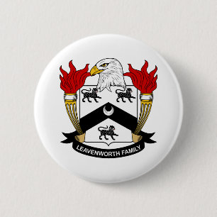 Leavenworth Family Crest Ronde Button 5,7 Cm