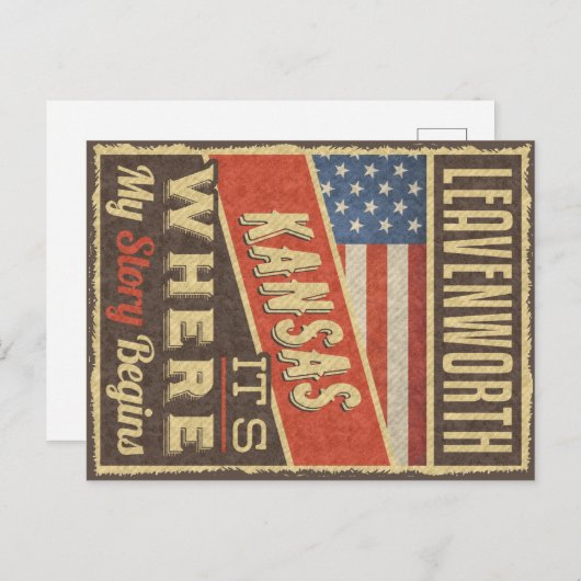 Leavenworth Kansas Briefkaart (Voorkant / Achterkant)