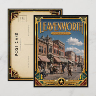 Leavenworth Kansas Vintage Art Deco Gouden Tijdper Briefkaart