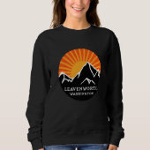 Leavenworth Washington Retro Sunset Mountains Vint Trui (Voorkant)