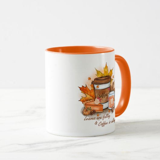 Leaves Are Falling Coffee Is Calling Mok (Voorkant rechts)