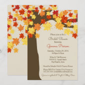 Leaves d'automne et arbre Invitation de la douche (Devant / Derrière)