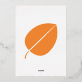 Leaves d'automne sur Orange Foil Invitation (Verso)