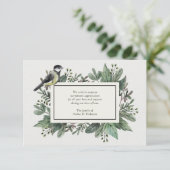 Leaves en Bird Bereavement Hartelijk dank Bedankkaart (Staand voorkant)