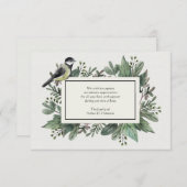 Leaves en Bird Bereavement Hartelijk dank Bedankkaart (Voorkant / Achterkant)