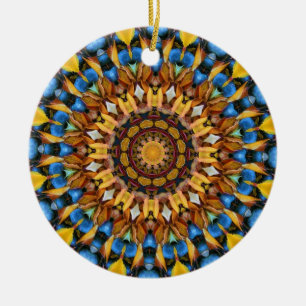 Leaves en Pebbles Mandala 02 Keramisch Ornament