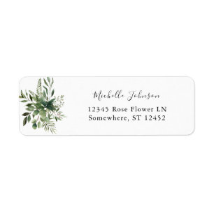 Leaves & Eucalyptus Rustic Return Address Etiket