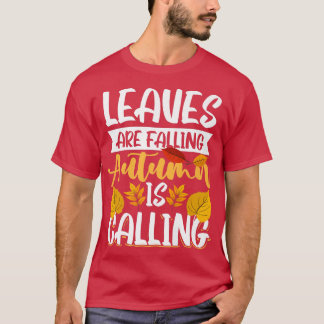 Leaves Falling Autumn noemt Pumpkin Hallo T-shirt