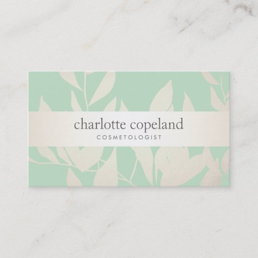 Leaves Green Natural Beauty Cosmetologist Visitekaartje (Voorkant)