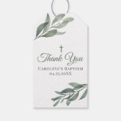 Leaves Greenery Baptisme Cadeaulabel (Achterkant)