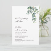 Leaves Greenery Watercolor Flowers Casual Wedding Kaart (Staand voorkant)