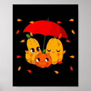 Leaves Pumpkin Spice Herfst Autumn Halloween Poster