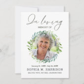 Leaves Wreath Custom Foto Begrafenis Sympathie (Voorkant)