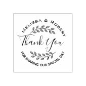 Leaves Wreath Modern Wedding Thank You Rubberstempel (Afrduk)