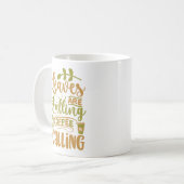 Leaves zijn aan het afbellen en bellen naar koffie koffiemok (Voorkant links)