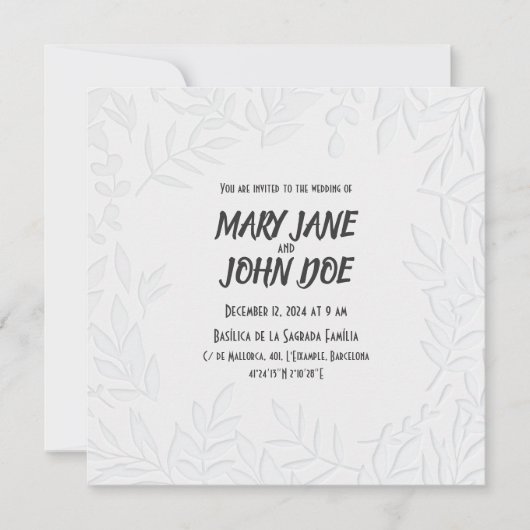 Leavespress bruiloft uitnodiging (Voorkant)