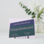 Leaving Brooklyn New York Fuhgeddaboudit Briefkaart (Staand voorkant)