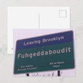 Leaving Brooklyn New York Fuhgeddaboudit Briefkaart (Voorkant / Achterkant)