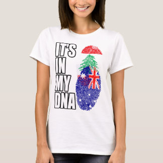 Lebanese en Australische Mix Heritage DNA-vlag T-shirt