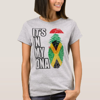 Lebanese en Jamaicaanse DNA-vlag voor het erfgoed T-shirt