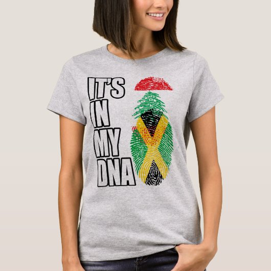 Lebanese en Jamaicaanse DNA-vlag voor het erfgoed T-shirt (Voorkant)