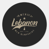 Lebanon New Hampshire Ronde Sticker (Voorkant)