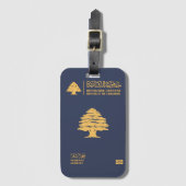 Lebanon passport bagagelabel (Voorkant (verticaal))