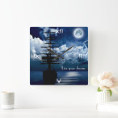 Lebe deinen Traum Uhr Vierkante Klok (Huis)