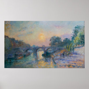 Lebourg - De Mariebrug bij zonsondergang Poster